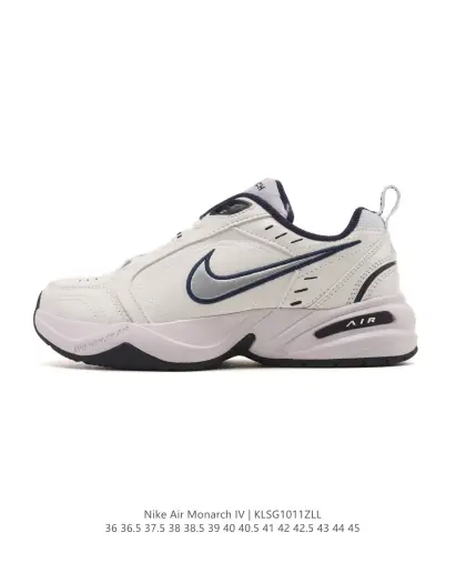 耐克 Nike Air Monarch IV男女子训练鞋厚底老爹鞋休闲复古运动鞋.Nike Air Monarch IV 运动鞋为你打造出众的训练装备,耐穿鞋面提供有效支撑.轻盈泡绵结合 Nike Air 缓震配置,塑就舒适非凡的迈步体验.皮革、合成材质与织物组合鞋面,塑就经典外观,经久耐穿,全掌内嵌式 Air 缓震配置,缔造出众缓震体验,舒适非凡,支撑力强,硬质橡胶外底经久耐穿,提供可驾驭多种地面的出众抓地力. 类型:男女鞋 货号:415445-102 编码:KLSG1011ZLL